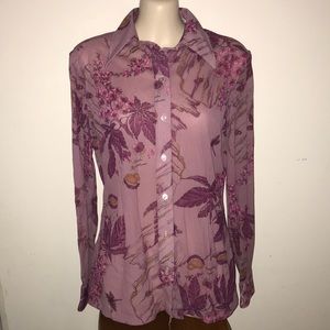 Vintage Lady Manhattan blouse Nylon Sz S or M